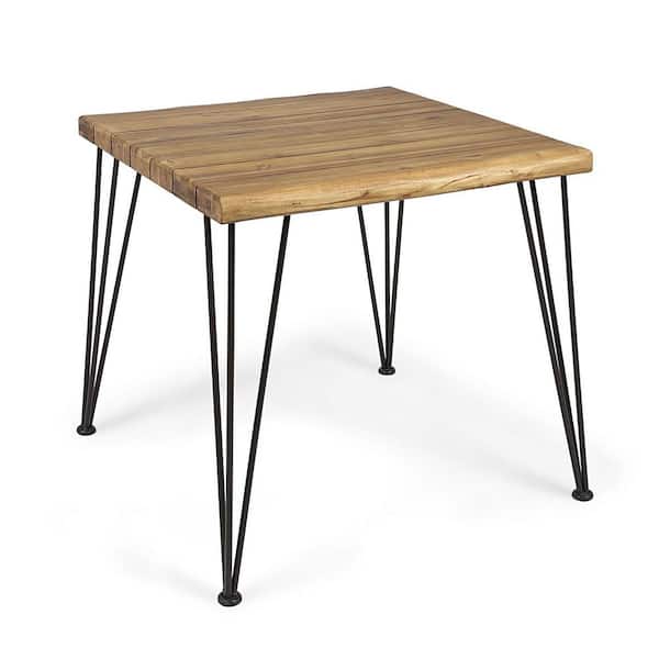 Miscool Anky Teak Square Acacia Wood 29 in. H Outdoor Dining Table
