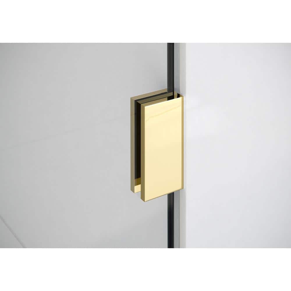 Vela 78" Frameless Polished Brass Shower Panel with Tempered Glass