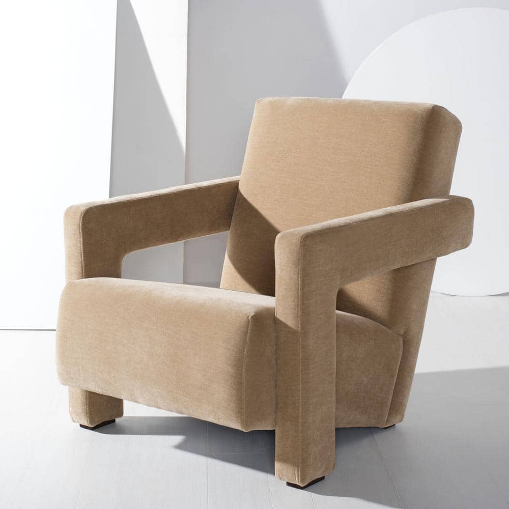 Taylor Light Brown Velvet Upholstered Accent Chair