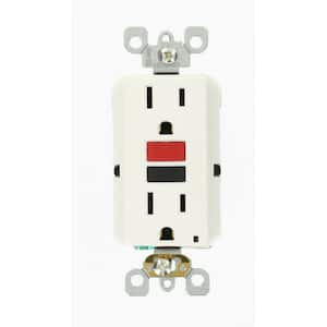 15 Amp Self-Test SmartlockPro Slim Duplex GFCI Outlet, White