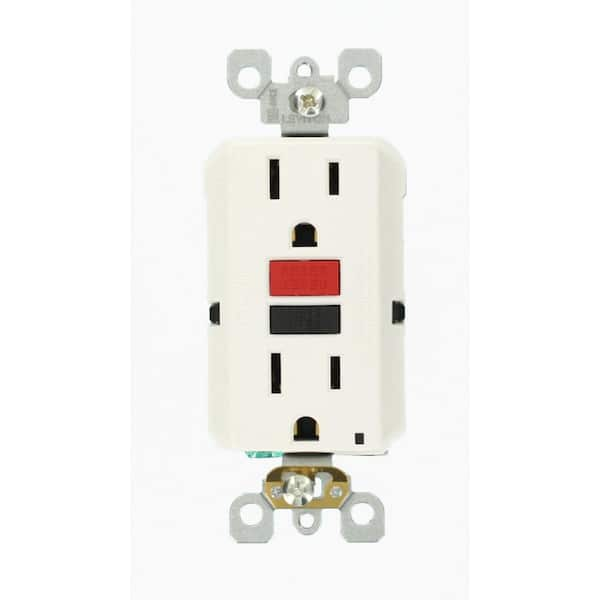 15 Amp Self-Test SmartlockPro Slim Duplex GFCI Outlet, White GFNT1-RW