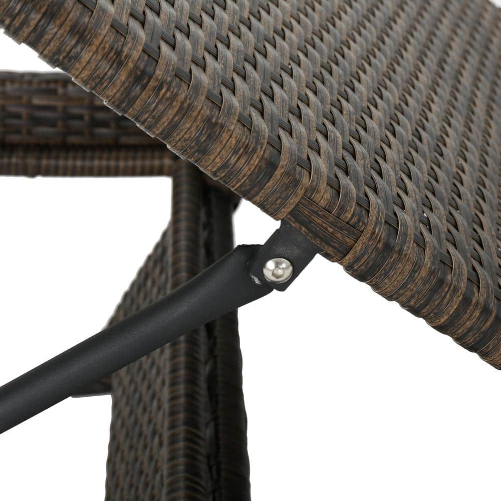 Mixed Mocha Wicker and Aluminum Outdoor Chaise Lounge Set of 2