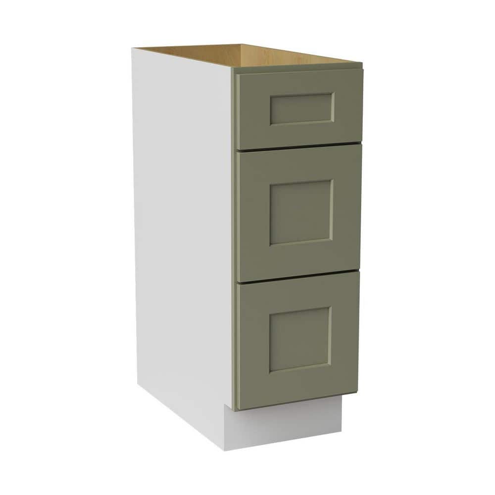 12 in. W x 24 in. D x 34.5 in. H Ready to Assemble Solid Wood Shaker Drawer Base Kitchen Cabinet in Sage Green price history on PriceWatchPro