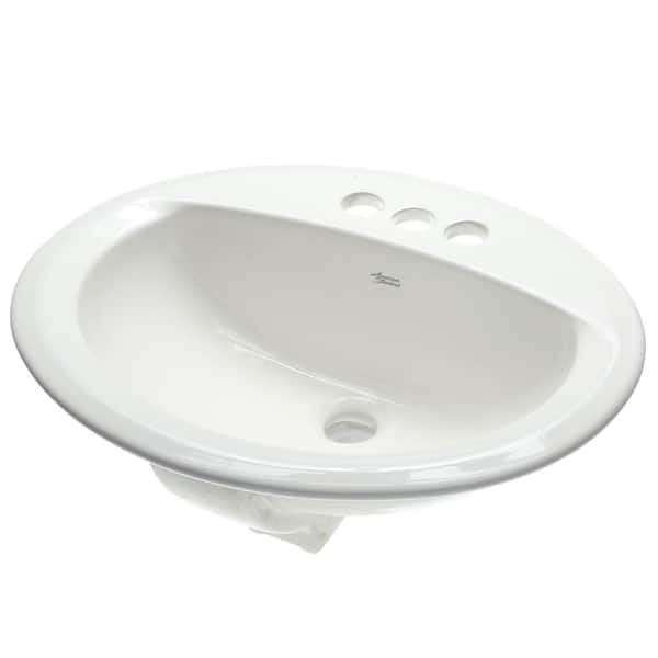 American Standard Aqualyn Self-Rimming Drop-In Bathroom Sink in White