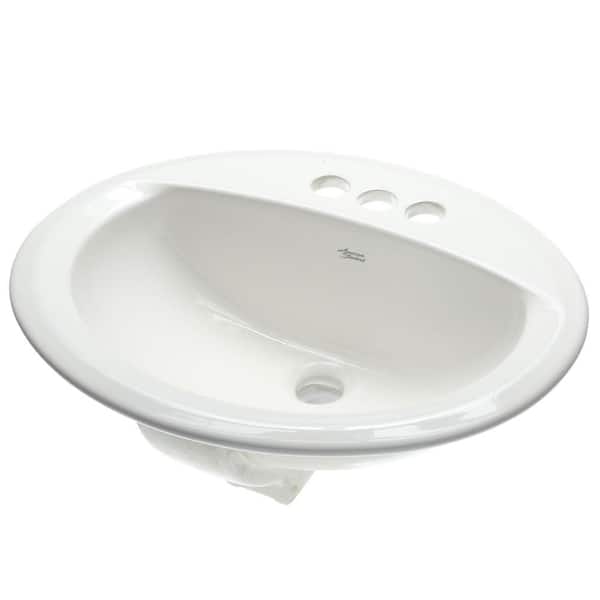 Aqualyn Self-Rimming Drop-In Bathroom Sink in White