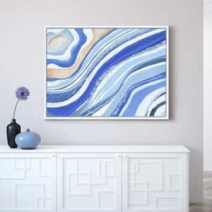 "Blue Elixer" by Martin Edwards Framed Textured Metallic Abstract Hand Painted Wall Art 30 in. x 40 in.