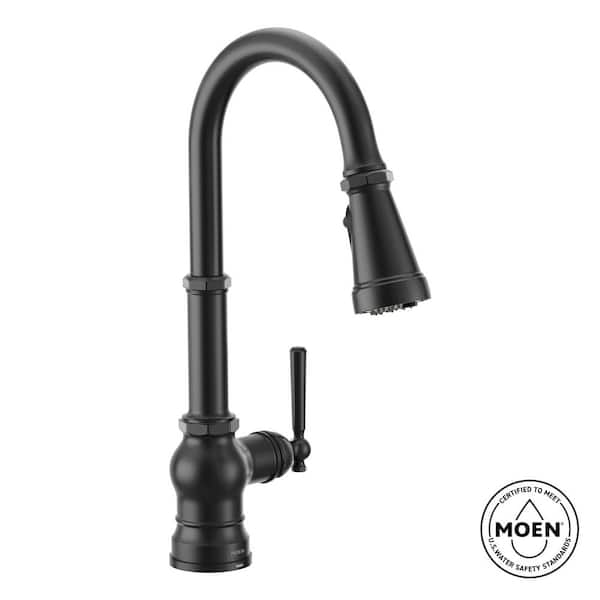 Paterson Single Handle Pull-Down Sprayer Kitchen Faucet with Optional 3- in -1 Water Filtration in Matte Black