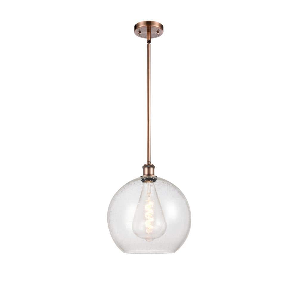 Antique Copper and Glass Mini Pendant Light