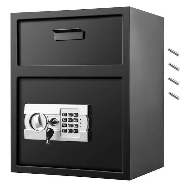 Digital Depository Safe Carbon Steel Electronic Code Lock Depository Safe with Deposit Slot, 17.7 in. H Black Backpack