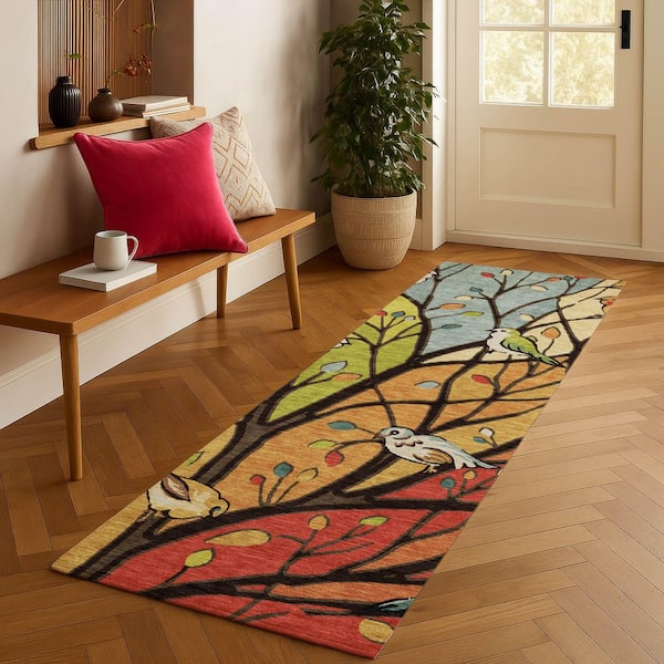 Chantille Machine Washable Indoor/Outdoor Abstract ACN2336 Gold 2 ft. 3 in. x 7 ft. 6 in. Runner Rug