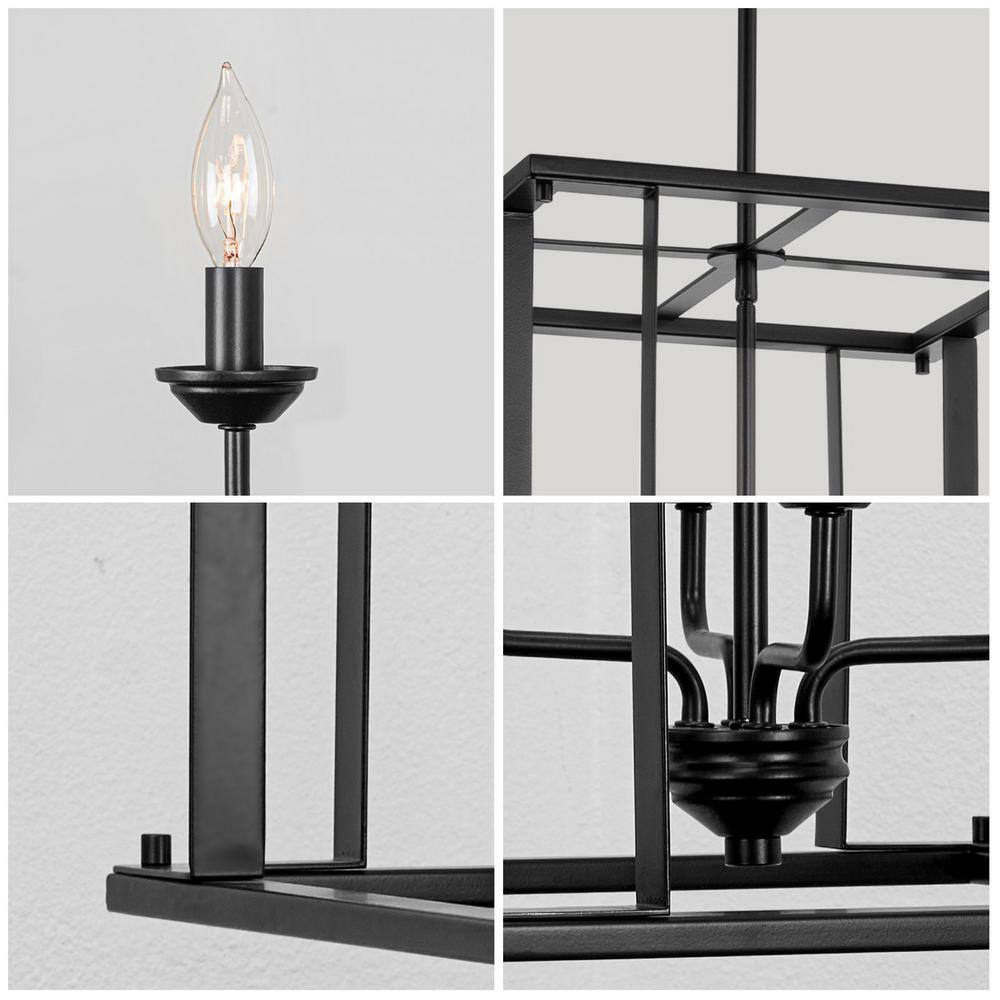 Samson 31.5" Modern Farmhouse Black Lantern Cage Pendant Light