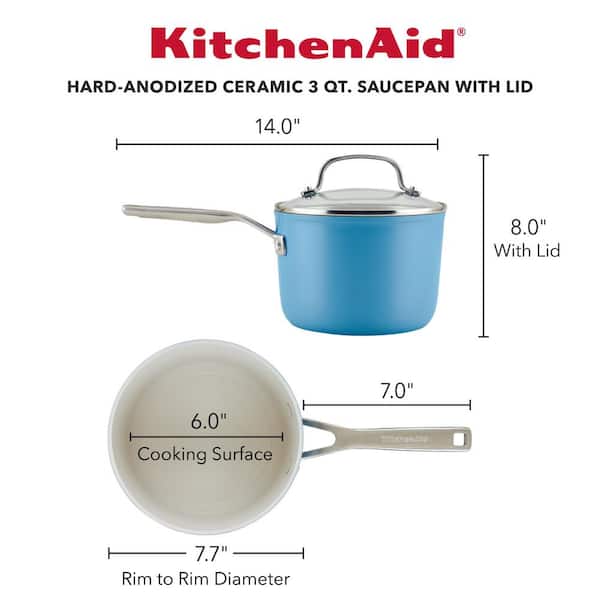 3-Quart Hard Anodized Nonstick Saucepan with Lid