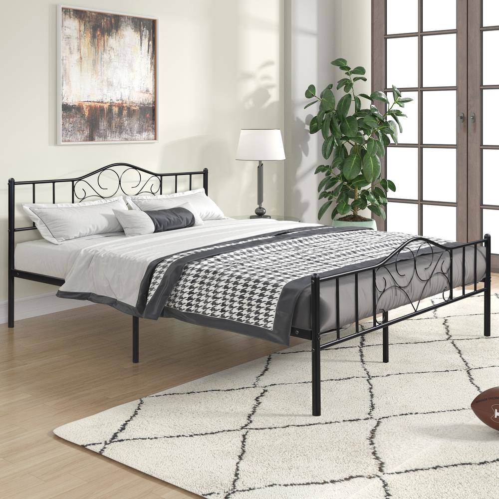 queen metal bed frame with slats