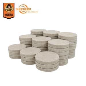 Ultimate 1 in. Beige Round Self-Adhesive Furniture Felt Pads with Gorilla Glue Technology (48-Pack)