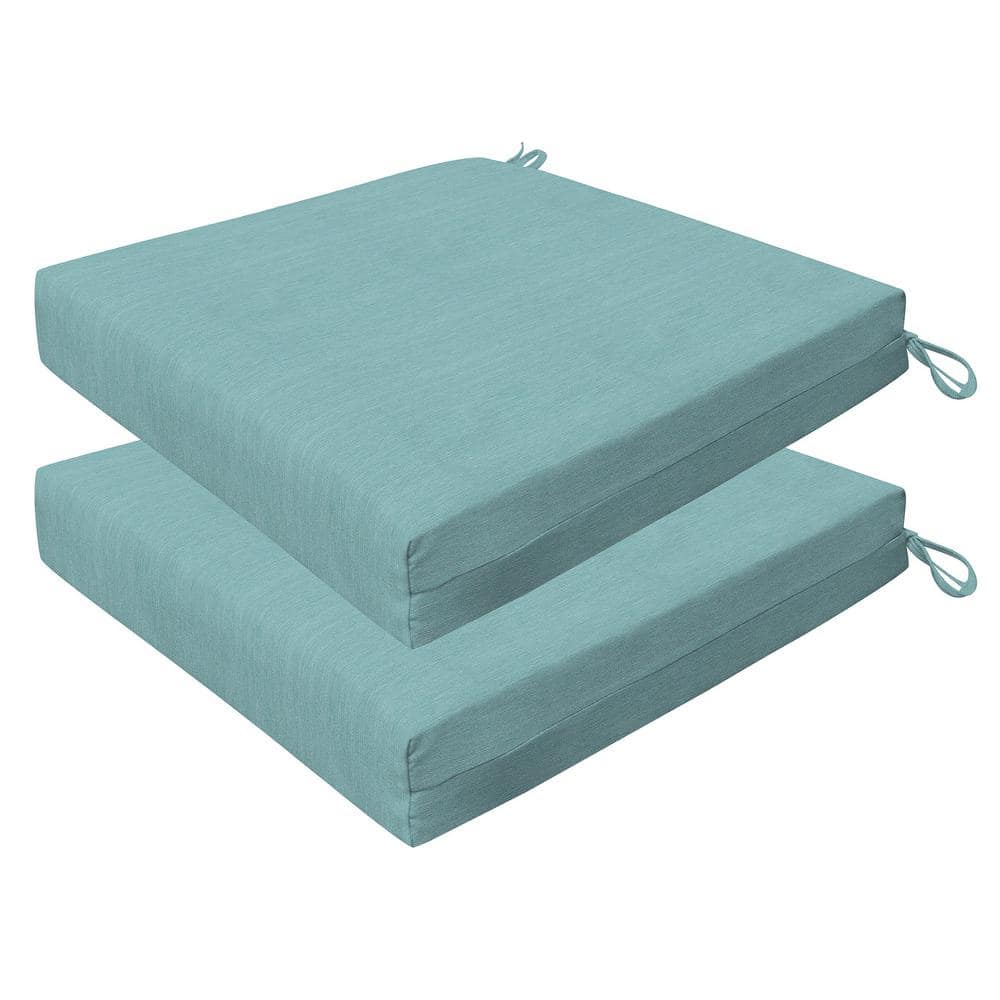 Outdoor 20 in. Square Premium Dining Seat Cushion Textured Solid Coastal Blue (Set of 2) price history on PriceWatchPro