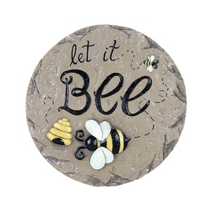 Let It Bee 9.84 in. x 9.84 in. x 0.87 in. Bee Magnesium Step Stone