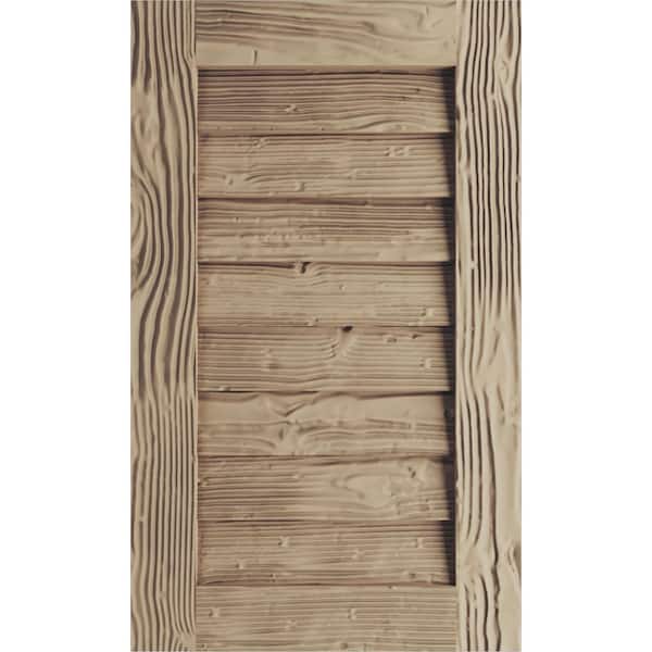 12 in. x 30 in. Rectangular Sandblasted Polyurethane Timberthane Faux Wood Non-Functional Paintable Gable Vent