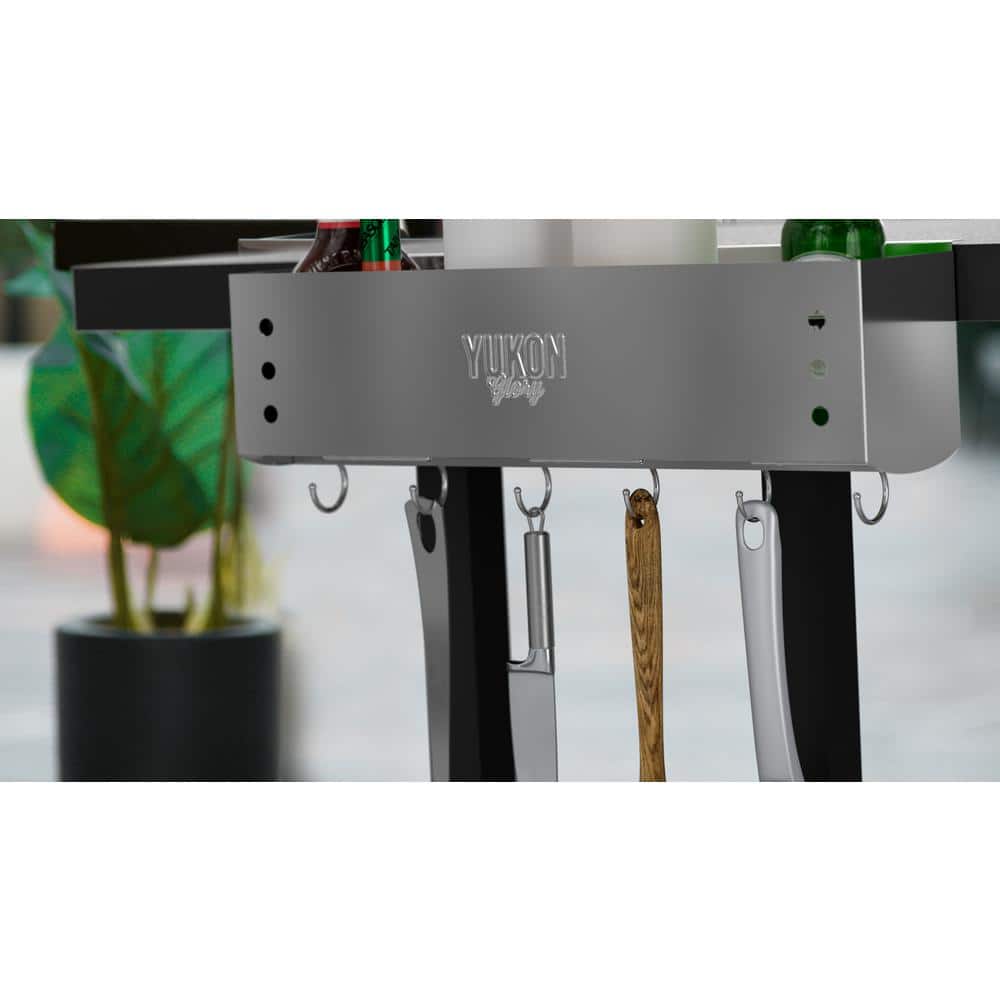 Yukon Glory Stainless Steel Griddle Caddy with Hooks