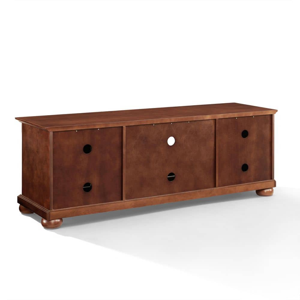 Vintage Mahogany 60" Low Profile TV Stand with Cabinet