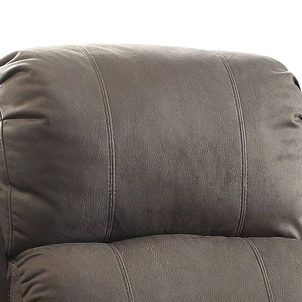 Charcoal Gray Microfiber Recliner with Cushioned Armrests