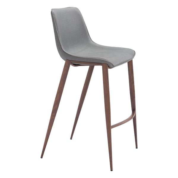 ZUO Magnus 29.9 in. Solid Back Plywood Frame Barstool with Faux Leather Seat - (Set of 2)