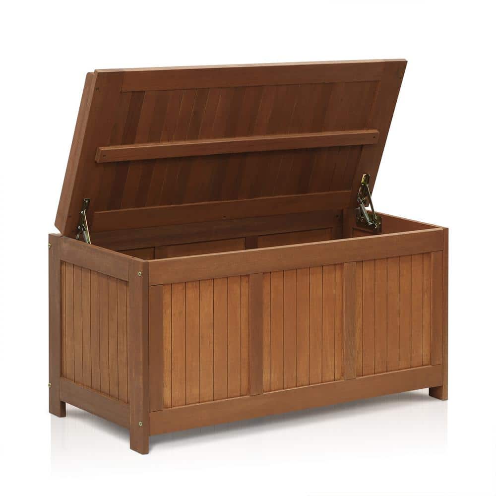 Natural Hardwood Outdoor Storage Deck Box
