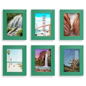 Textured 3.5 in. x 5 in. Green Picture Frame (Set of 6)