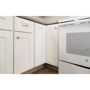 Brookings Plywood Ready to Assemble Shaker 36x34.5x24 in. 2-Door Lazy Susan Corner Base Kitchen Cabinet in White