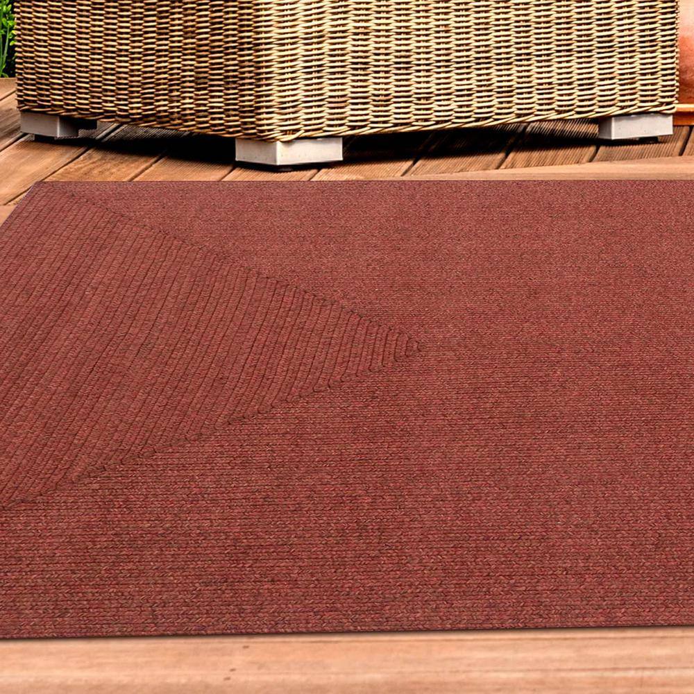 Coastal Charm Braided Brick 8' x 10' Reversible Outdoor Rug