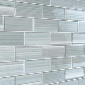 Heron Gray 3 in. x 6 in. Glass Tile for Kitchen Backsplash and Showers (10 sq. ft./per Box)