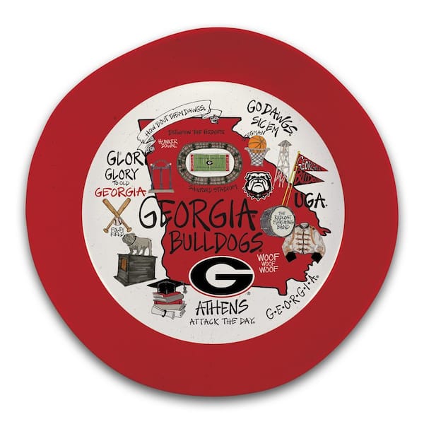 University of Georgia UGA 13.5 in. 64 fl. oz. Assorted Colors Melamine Serving Bowl