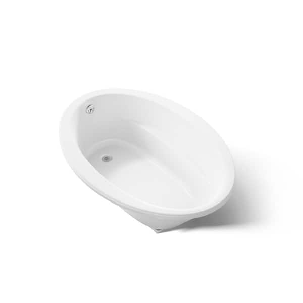 KOHLER Sunward 60 in. x 42 in. Oval Soaking Bathtub with Reversible Drain in White