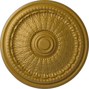 27 in. x 2-1/2 in. Brunswick Urethane Ceiling Medallion (Fits Canopies up to 4-1/2 in.), Pharaohs Gold