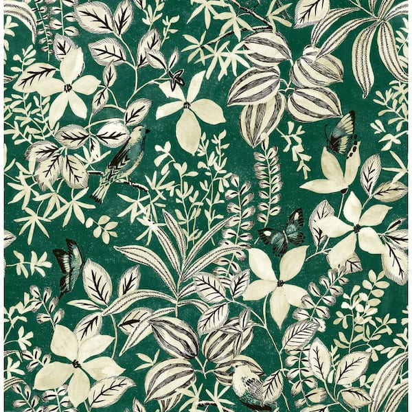 Unbranded Green Willa Peel and Stick Wallpaper Sample