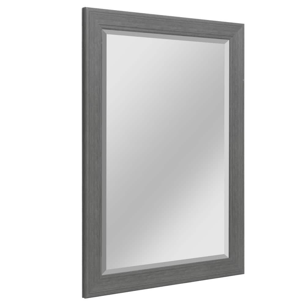 Deco Mirror 33.5 in. H x 27.5 in. W Classic Rectangle Framed Woodgrain