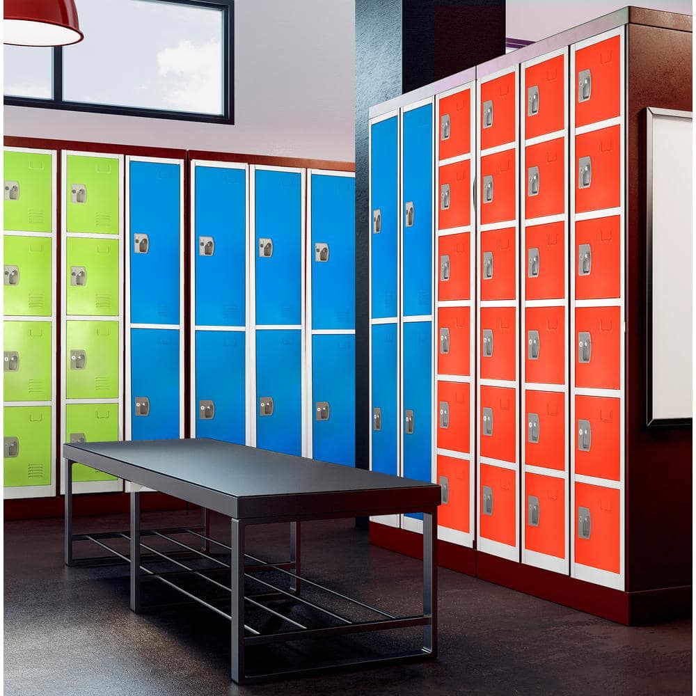 72" Tall Purple Steel 6-Door Freestanding Locker
