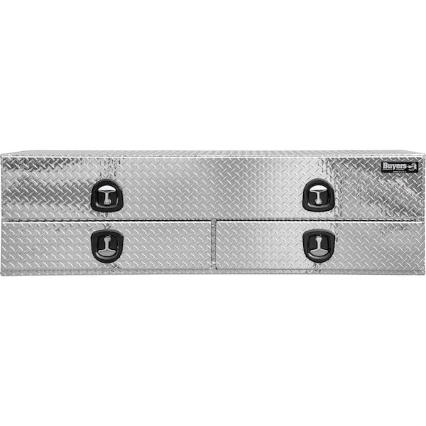 21 in. x 18 in. x 72 in. Diamond Tread Aluminum Heavy-Duty Flatbed Contractor with Lower Drawers