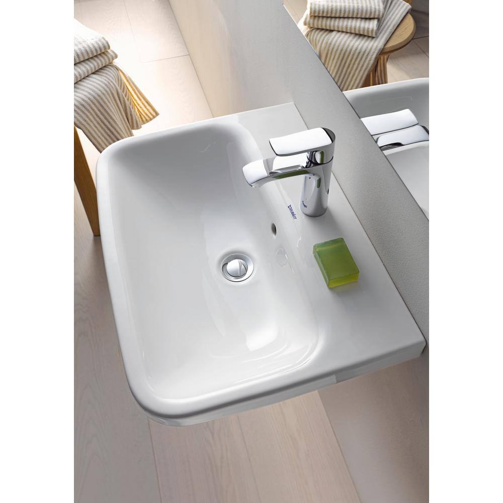 DuraStyle White Ceramic Wall-Mount Bathroom Sink