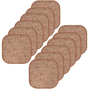 Broadway Square Memory Foam 16 in.x16 in. Non-Slip Back, Chair Cushion (12-Pack), Rust/Brown