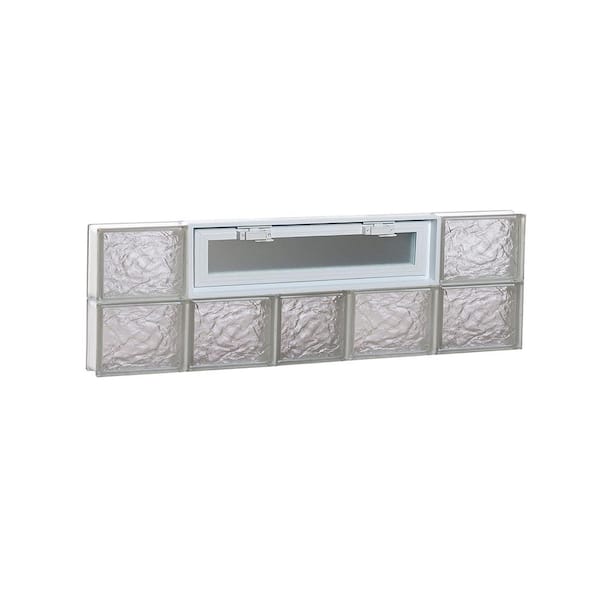 Clearly Secure 36.75 in. x 11.5 in. x 3.125 in. Frameless Ice Pattern Vented Glass Block Window