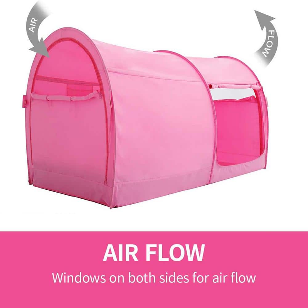 Full Size Pink Polyester Indoor Bed Tent Canopy