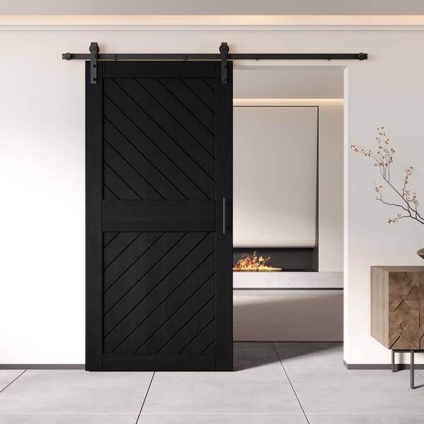 HOMACER XT4 40 in. x 84 in. C-Panel Black Slanted Stripe Design