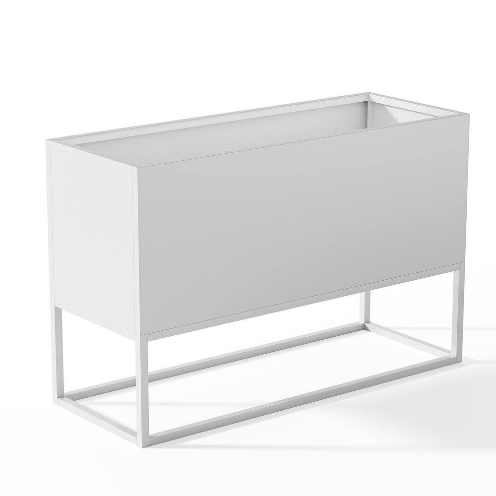 47 x 18 x 19 in. Large Metal Rectangular Planter, Shelves, Drainage Holes E