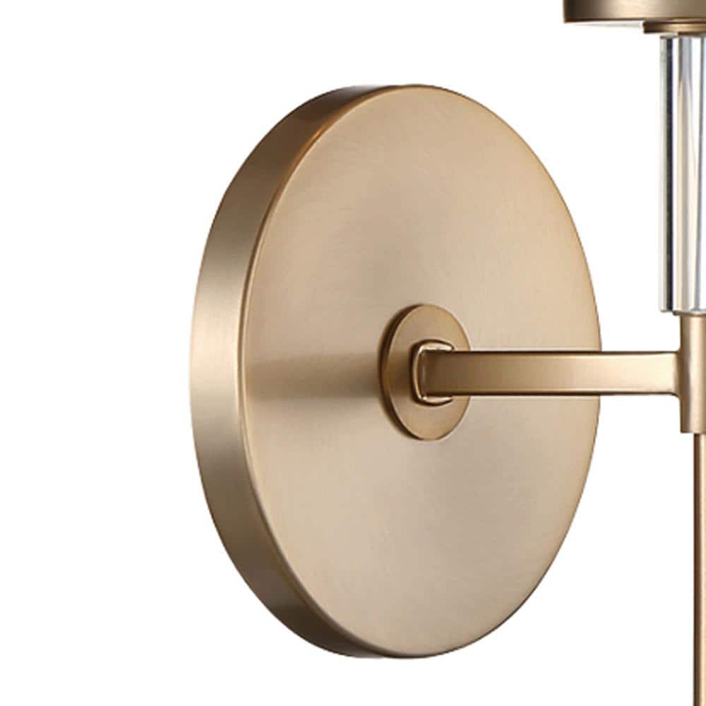 Hatfield 18.5" Vibrant Gold Wall Sconce with White Silk Shade