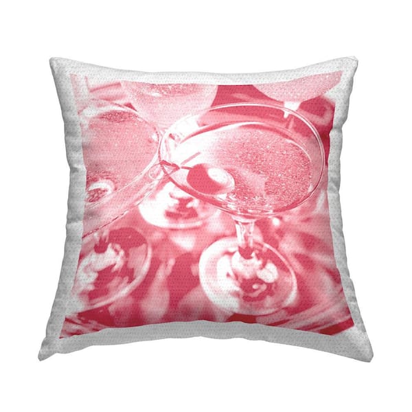 Stupell Industries Pink Abstract Martini Outdoor Printed Throw Pillow by Lil' Rue