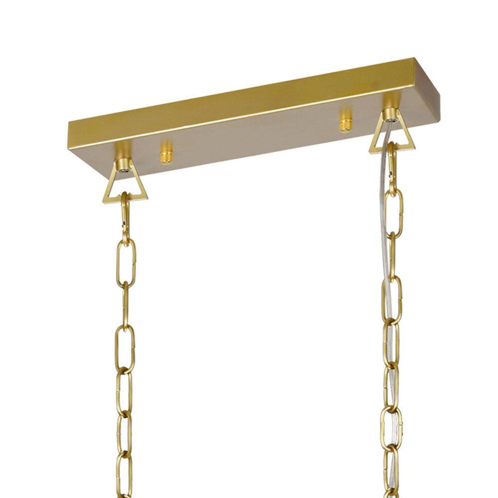 Black and Gold 6-Light Island Chandelier with Adjustable Chain