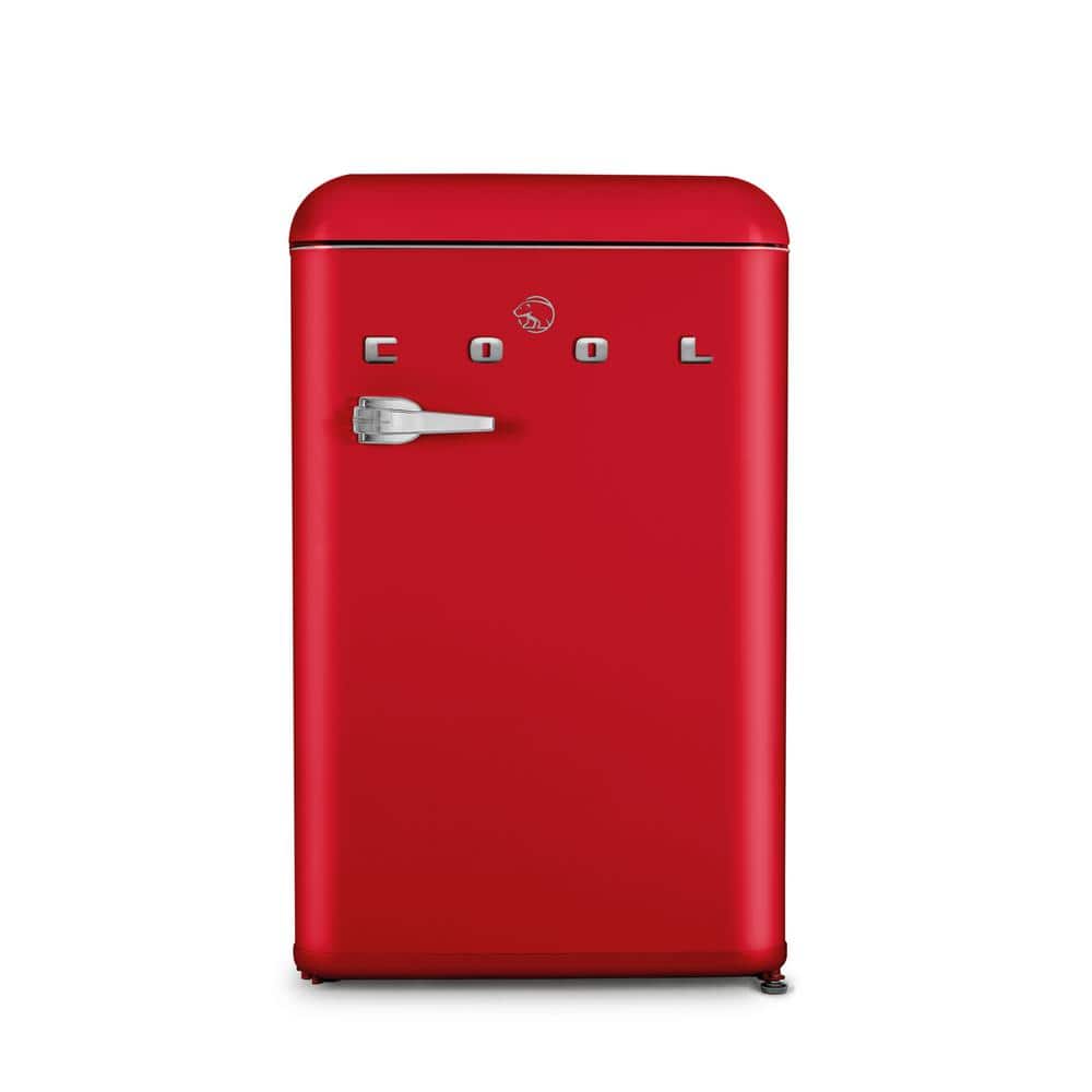 Commercial Cool 4.0 cu. ft. Retro Mini Fridge with Full Width Freezer Compartment in Red