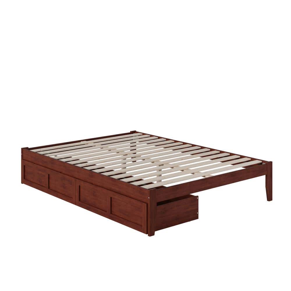 Colorado Captain's Queen Bed with Upholstered Headboard and Storage Drawers