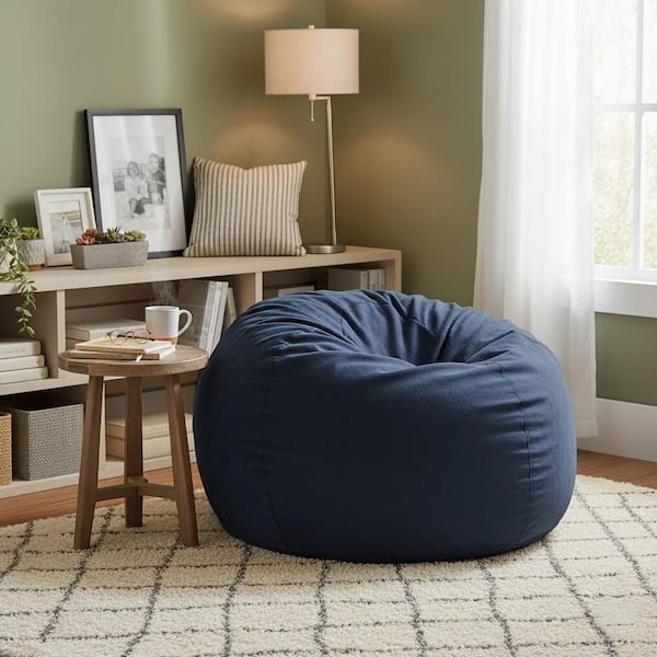 Homy Casa Prota Large Ocean Teal Microfiber Bean Bag Chair with
