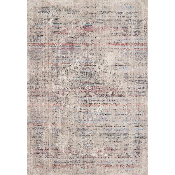LOLOI II Dante Beige/Multi 3 ft. 11 in. x 5 ft. 7 in. Bohemian Area Rug